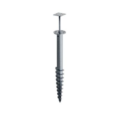 Vis de Fondation SPIRAL – Pour Clôture- Hauteur : 80 cm – Fixation Sans Beton – Support plat inclus