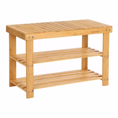 Banc à Chaussures 3 Niveaux en Bambou Naturel – L70 cm