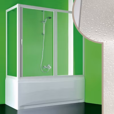 Cabine douche Pare-Baignoire 75×180 CM en acrylique mod. Plutone avec ouverture centrale