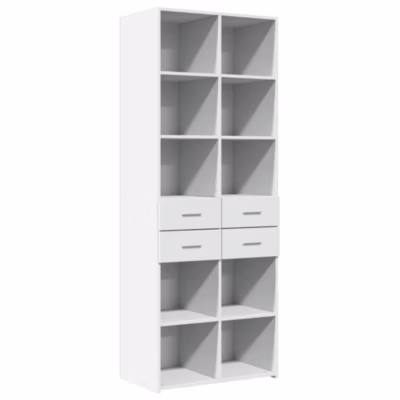 Buffet haut blanc 70×42,5×185 cm bois d&rsquo;ingénierie vidaXL