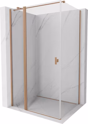 Mexen Mist T cabine de douche pivotante 110 x 70 cm, transparent, cuivre brossé – 8A4T-110-070-65-00