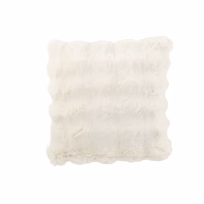Coussin carré en polyester blanc 45x45x18 cm