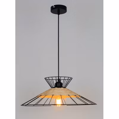 Suspension intérieure Led métal et rotin – Sampa Helios –  Manille
