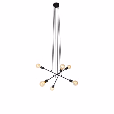 Suspension moderne noire 80 cm 6 lumières – Sydney