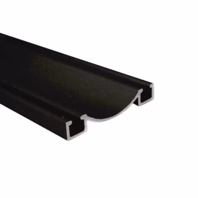 Rail bas alu pour placard coulissant – 1950mm – Laqué noir