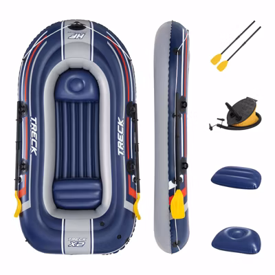 Bateau Gonflable Bestway Hydro Force Trek X2 255×127 cm 2 Personnes Pagaie et Pompe