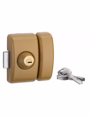 Verrou double entrée Universel pour porte d&rsquo;entrée, cylindre 45mm, acier, 4 clés, epoxy bronze – THIRARD
