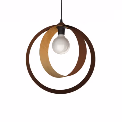 LUMICOM – NUCLEO Suspension, 1X E27, max 42W, métal, corten/feuille d&rsquo;or, D.40cm