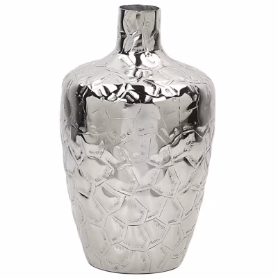 Vase à fleurs INSHAS Métal 39 cm Argenté