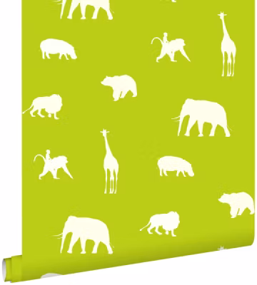 ESTAhome papier peint animaux vert citron – 53 cm x 10.05 m – 137336