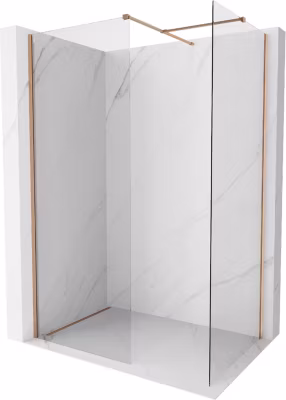 Mexen Kioto-X paroi de douche Walk-in 90 x 70 cm, transparent 10 mm, cuivre brossé – 800-090-202-65-00-070-X