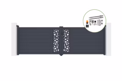 Portail battant 4m SUNNY H.120cm alu + motorisation TANKER B250