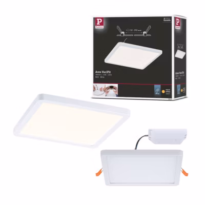 VariFit Panneau encastré LED Dim to Warm Areo IP44 carré 175×175 mm 13W 1200lm 3000K Blanc