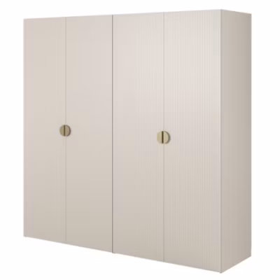 Armoire 4 portes avec 2 tringles et étagères 200 cm FRAME grege