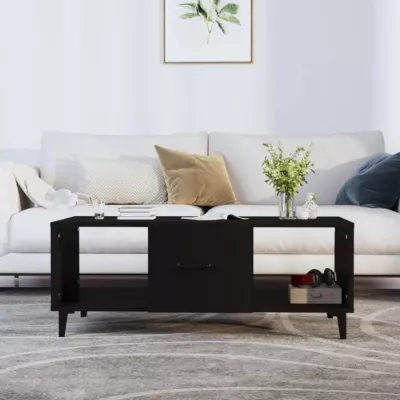 vidaXL Table basse Noir 102x50x40 cm Bois d&rsquo;ingénierie 812700