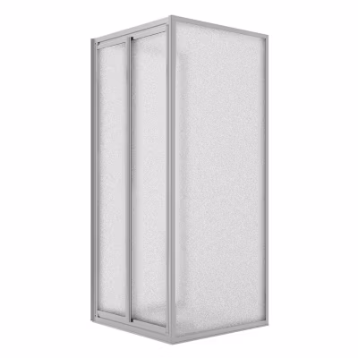 Cabine de douche 3 côtés 80x100x80CM H198 Verre Opaque 2 Fixes+Saloon 2 Pivotantes 100 mod West