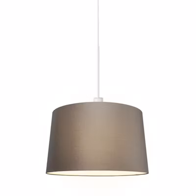 Suspension moderne blanche avec abat-jour 45 cm taupe – Combi 1