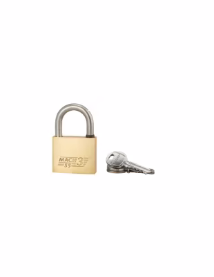 Cadenas à clé Mach 3, laiton, extérieur, anse acier, 55mm, 2 clés – THIRARD