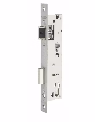 Boitier de serrure encastrable à cylindre pour menuiserie métallique, axe 30mm, entr&rsquo;axe 92mm, bouts carrés, inox – THIRARD