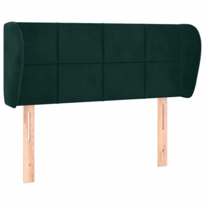 Tête de lit avec oreilles Vert foncé 93x23x78/88 cm Velours vidaXL
