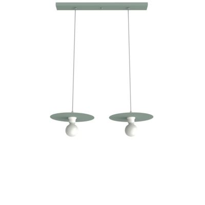 LUMICOM- NINA BINARIO Suspension, 2XE27, max 42W, métal, vert iceberg, D.30cm