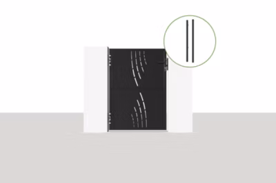 Portillon acier 1M NALI VELETA H.140cm Noir mat + 2 poteaux acier DARIO