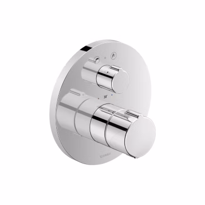 Robinet Mitigeur Thermostatique de baignoire avec combinaison de sécurité+ inverseur pommeau / douche pluie, chrome – 17cm – C.1