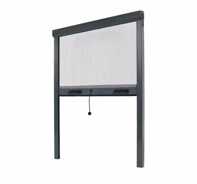 Moustiquaire Enroulable pour Fenêtre – L150 x H160cm Recoupable – Alu Gris Anthracite – Anti-insectes