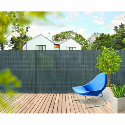Canisse d&rsquo;osier synthétique – NORTENE – 1 x 3 m – Gris – Résistante aux intempéries et anti-UV