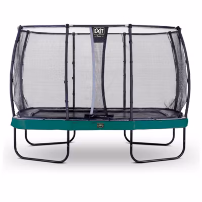 Trampoline EXIT Elegant Premium 244x427cm avec filet de sécurité Deluxe vert