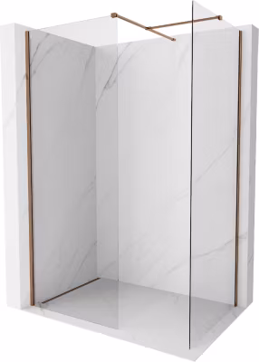 Mexen Kioto-X paroi de douche Walk-in 140 x 70 cm, transparent 10 mm, or rose – 800-140-202-60-00-070-X