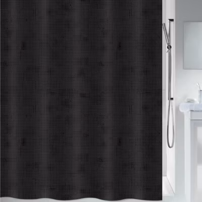 Rideau de douche Polyester GEORGES 240x180cm Noir Spirella