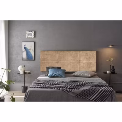 Tête de lit – ECCOX – Dalia – Tissu Aqualine – Marron – 190 cm – Rembourrée