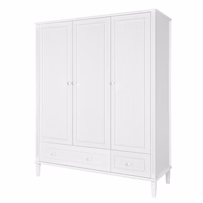 Armoire 3 portes 2 tiroirs Novelies Bianka Blanc