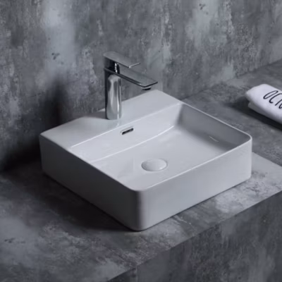 Lavabo à poser F-K40 céramique 41×11,5×41 cm blanc