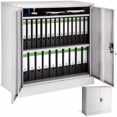 Armoire de classement en métal en acier lâqué époxy gris