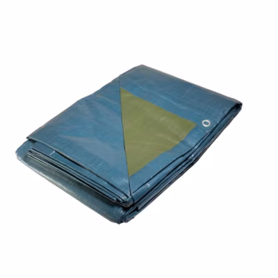 Bâche de jardin 5 x 8 m Bleue et verte Polyéthylène 150g/m²
