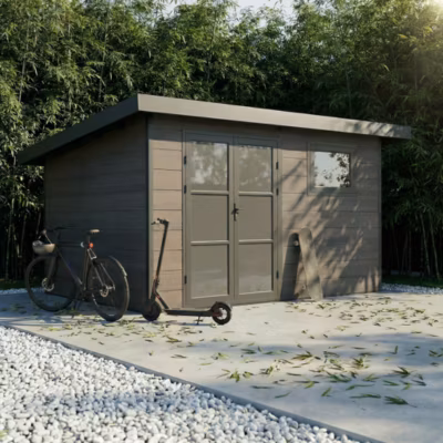 Abri de Jardin Composite ALMA – 11m2 Gris – Garantie 20 ans – Cabanon de Jardin