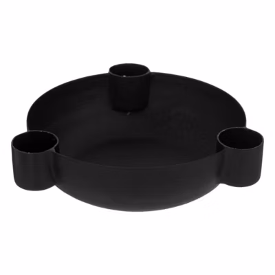 Bougeoir en métal D14cm noir – Atmosphera