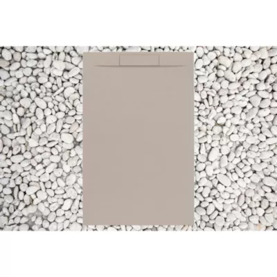Receveur de Douche 75X160 cm Moka RAL 1019 Ligne Vulcano PLUS En Résine et Poudre de Marbre avec grille en RÉSINE DE MARBRE
