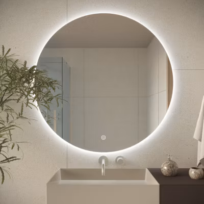 Miroir salle de bain LOMAZOO Dallas avec LED 80 cm rond