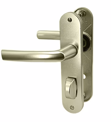 Poignées porte blindée aluminium Ensemble Osmose Bricard condamnation bouton salle de bain 190 mm