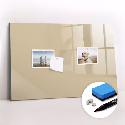 Tableau Magnétique Wallfluent 60×40 cm Couleur beige Marqueur noir En Verre De Planification