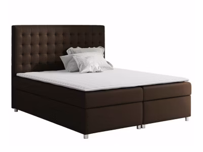 Lit continental Baltimore 115, Double, Marron, Tissu, Disponible