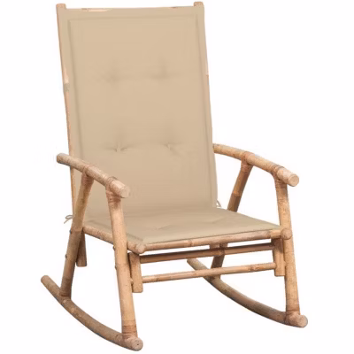 vidaXL Chaise à bascule avec coussin bambou 3063906