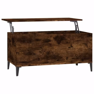 819593 vidaXL Table basse Chêne fumé 90×44,5×45 cm Bois d&rsquo;ingénierie