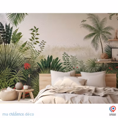 Papier peint Jungle tropicale 5, Aquarelle – Intissé – 400 cm – 280 cm – MaCrédenceDéco