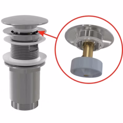 Alca Bonde Clic-clac raccord 5/4&Prime;, pour lavabo avec trop-plein, Laiton chromé (A392C)