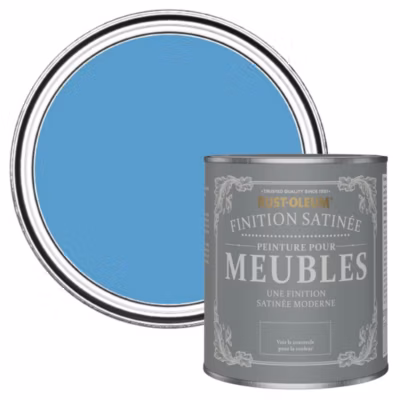 Peinture Bleue pour Meubles, Finition Satinée – RUST-OLEUM – Céruléen 750ml