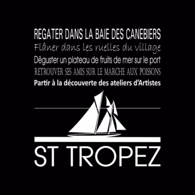 Tableau sur toile saint-tropez noir 30×30 cm Fabriqué en France